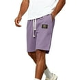 thumbnail image 5 of Zimjoy Purple Sweat Shorts Men Lightweight Solid Short Drawstring Elastic Waist Waffle Shorts Summer Casual Short, Purple 4XL, 5 of 6