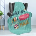 thumbnail image 4 of Book Soft Flannel Fleece Throw Blanket, Books are a Uniquely Portable Magic Inspirational Writing Print in Pastel Colors, Cozy Plush for Indoor and Outdoor Use, 50" x 70", Multicolor, by Ambesonne, 4 of 5