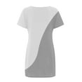 thumbnail image 3 of QLEICOM Women's Casual Color-Blocking Simple T-Shirt Loose Dress Summer Short Sleeve T Shirt Dresses Gray S(US Size: 4, 3 of 5