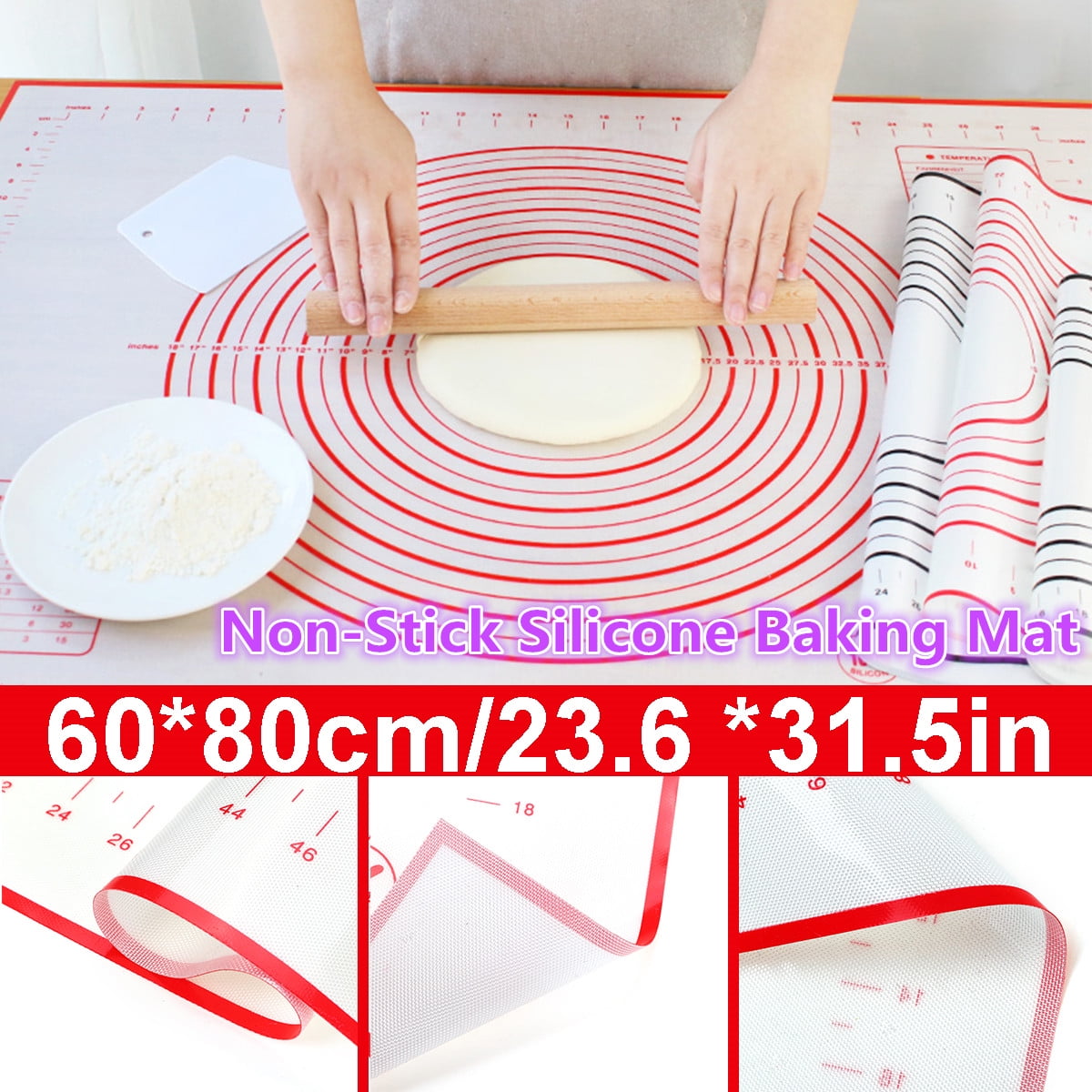24x 32 inch Large Silicone Rolling Cake Dough Mat Pastry Clay Fondant