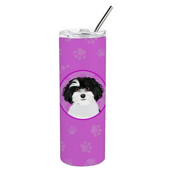 Carolines Treasures WDK1425TBL20 Shih-Tzu Black and White Design1 Stainless Steel 20 oz Skinny Tumbler Pink 20 oz