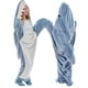 thumbnail image 3 of HH TRAF - Mantas cálidas de invierno con capucha y tiburón, pijamas de franela, saco de dormir de felpa para niños y adultos, pijamas acogedores con tiburón, 3 of 5