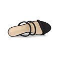 thumbnail image 4 of BLISSFUL STEP Women's Drop Straps Chunky Heeled Strappy Slide Sandals Black (Size 9.5), 4 of 6