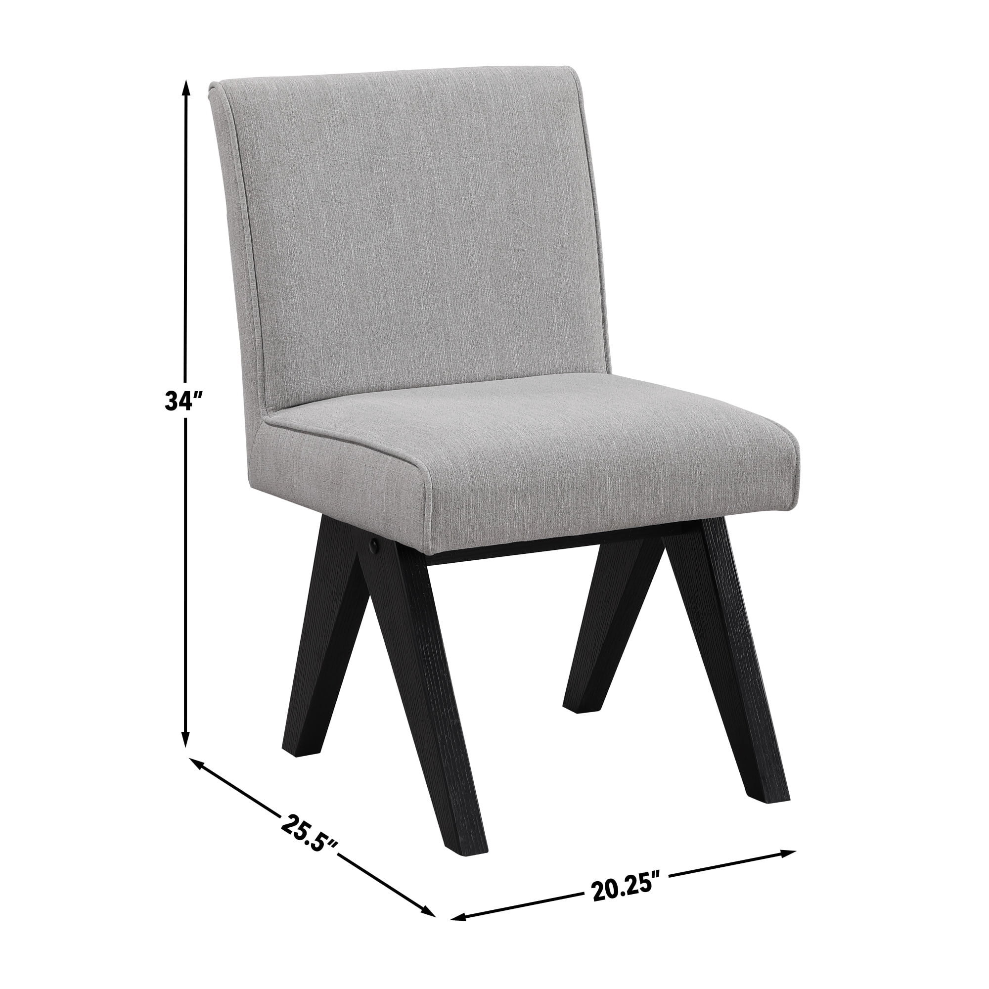 Steve Silver Magnolia Modern Upholstered Dining Chair, Set of 2, Gray