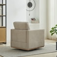 thumbnail image 4 of Square Upholstered Swivel Accent Chair, Comfy Accent Single Sofa Chair, 360 Degree Club Chair, Lounge Armchair for Living Room Bedroom Apartment Nursery, Taupe, 4 of 9