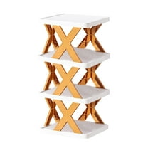 CASAFUN Creative 4-Tier Stackable Shoe Rack Shoe Cubby, Shoe Shelf Storage Organizer, Shoe Holder Stand for Closet, Entryway, Dorm, Bedroom, Living Room