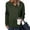 Army Green, variant on Hrsba Womens Casual Long Sleeve Sweatshirt Solid Color Collar Button Sweatshirt Long Sleeve Pullover Sports Top For Fall Winter
