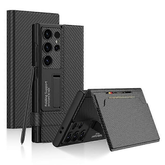 Funda tipo cartera con cierre magnético para Samsung Galaxy S24 Ultra, de piel sintética, con función atril y tarjetero.