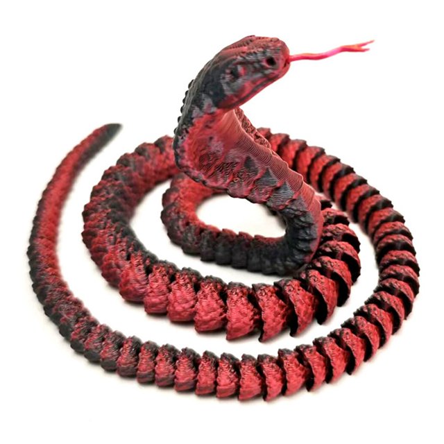 Serpiente En 3D, Serpiente MóVil, Serpiente Real, Juguete Hecho A Mano, Regalo De CumpleañOs, DecoracióN De Escritorio Rojo Y Negro