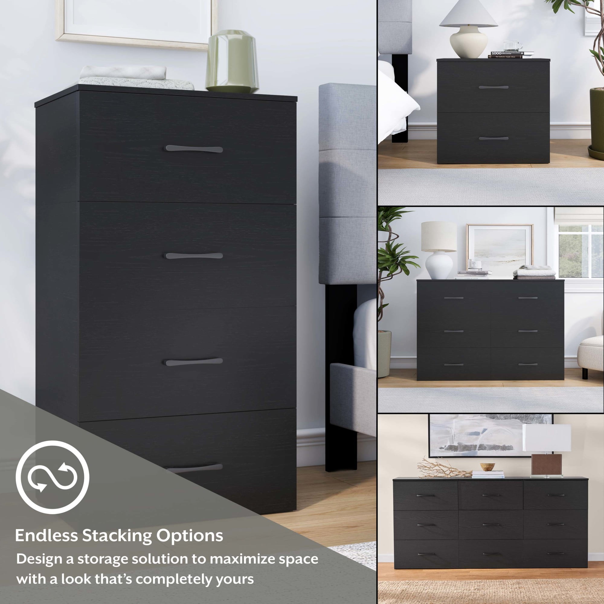 Mainstays Ardent One Drawer Modular Storage System, Black