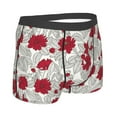 thumbnail image 2 of KLL Leaves And Anemone Flowers In Red Grey Men's Cotton Boxer Briefs Underwear-Small, 2 of 8