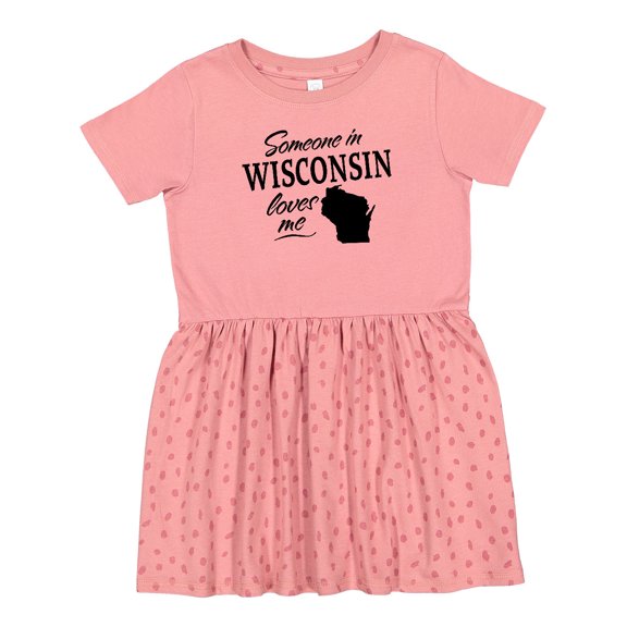Inktastic Someone in Wisconsin Loves Me Girls Toddler Dress