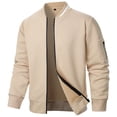 thumbnail image 1 of pstuiky camisa de manga larga para hombre, Chaqueta de manga larga con cuello alto y cremallera de color liso para hombre Tops de talla grande para hombre xxl, 1 of 4