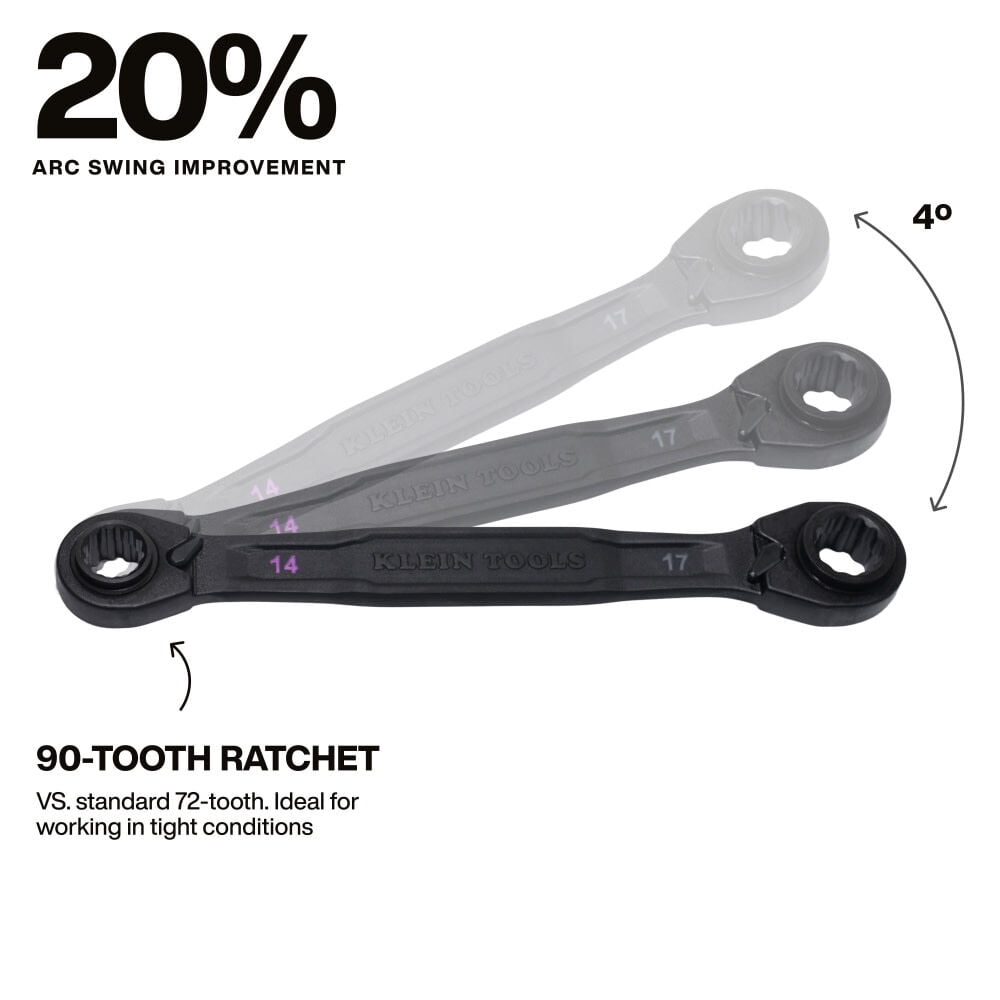 Klein Tools 4 In 1 Ratcheting Wrench Set Metric 2 Pieces