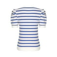 thumbnail image 5 of QUINDOS Woman T Shirts Blue Striped Short Sleeve Summer Tops for Women Vacation Crew Neck Tops, 5 of 7
