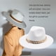 thumbnail image 3 of Qarigey Sombreros Fedora Unisex, tejido de ala ancha, collar de oro cálido, gorro de lana, cadena de cono de Color sólido, sombrero grueso de Sombreros Blanco, 3 of 6