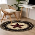 thumbnail image 4 of Vintage Farmhouse Round Area Rug 3.3 FT, Non Slip Small Entryway Kitchen Mat, Country Wesern Texas Star Retro Washable Soft Circular Rug Non-Shedding Door Mat for Bathroom Playroom Kids Room, 4 of 9