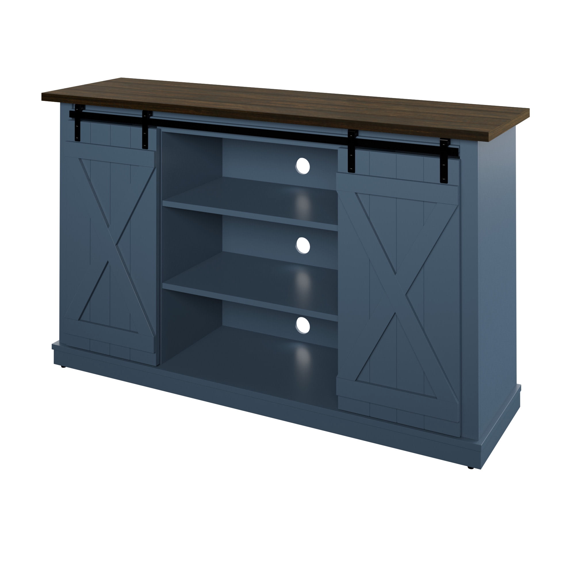 Twin Star Home TV Stand for TVs up to 60" with Sliding Barn Doors