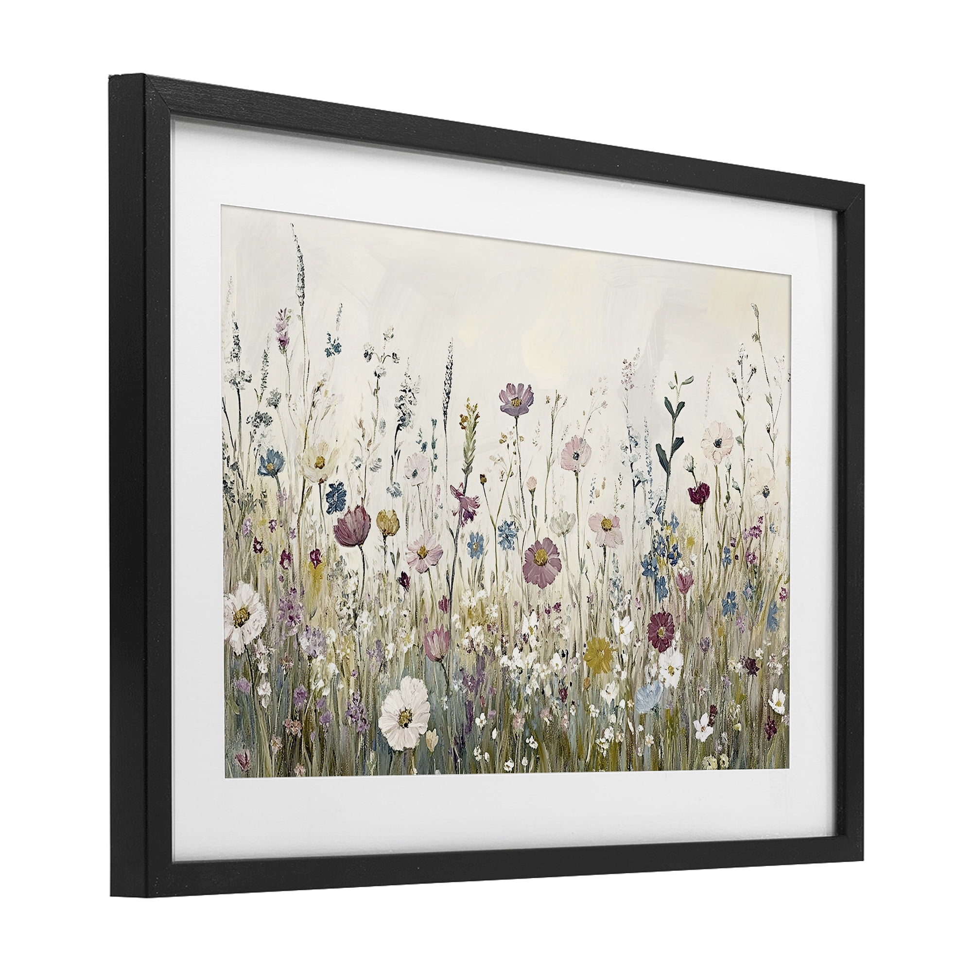 Stupell Industries Spring Blooms Pastoral Meadow Black Framed Print Under Glass, design by Kim Allen
