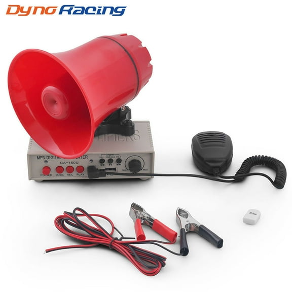 12V 130dB Customizable Sound Car Warning Alarm Horn Speaker w/Amplifiers MIC