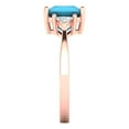 thumbnail image 3 of 2.32 ct Princess Cut Simulated Turquoise 3 Stone 14K Rose Gold Womens Engagement Ring, 3 of 5