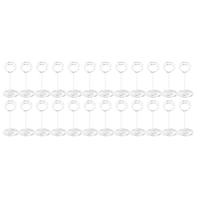 24 Pcs Support de Numéro de Table en Acier Inoxydable, Support de Photo Multifonctionnel 85mm pour Mariage, Fête, Bureau, Décoration de Maison