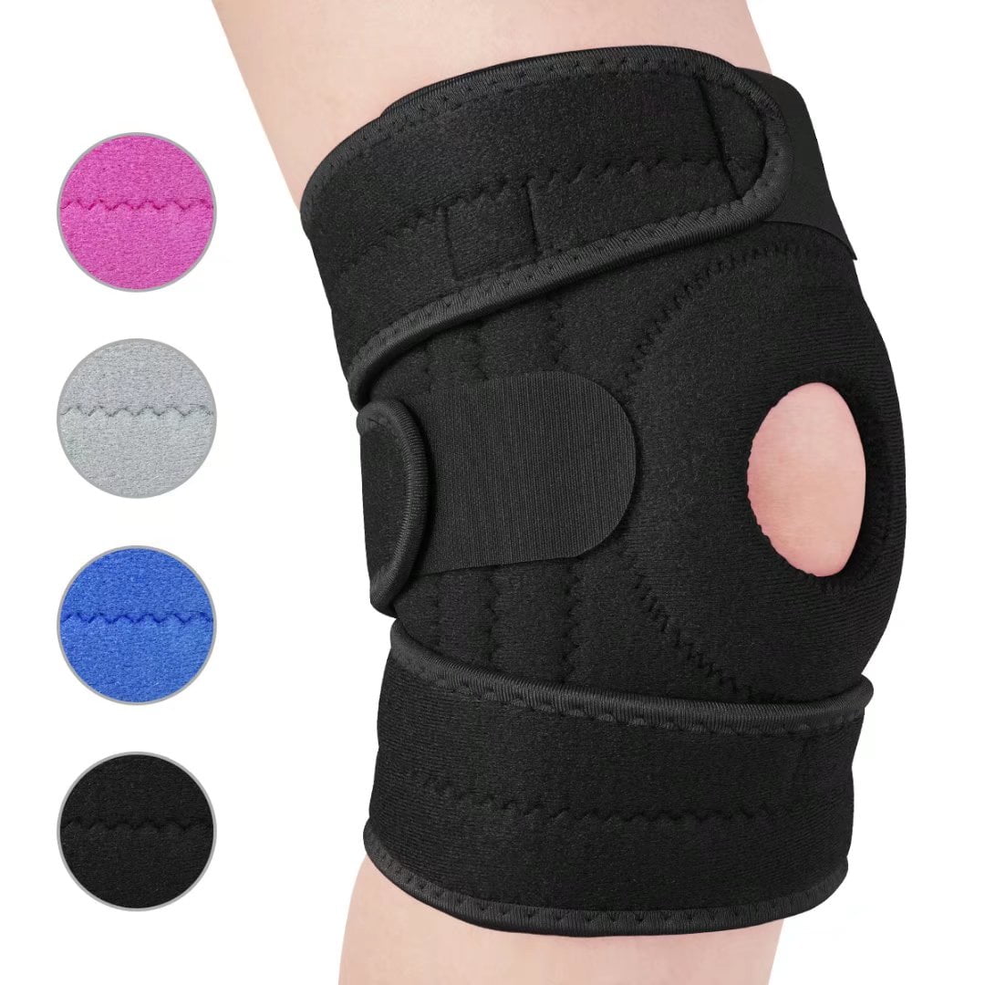 AVIDDA Knee Brace for Meniscus Tear Arthritis Pain Open Patella Stabilizers Non Slip Knee Support for Men Women Comfort Neoprene Knee Wrap for Weightlifting Running (One Size)(Black,1Pair)