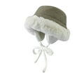 thumbnail image 2 of absanyy Women's Quilted Winter Hat with Faux Fur Trim, Ear Flaps & Tie - Warm, Vintage, Machine Washable - Army Green, Free Size, 2 of 3