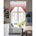 thumbnail image 4 of Red Geometric Swag Valances for Windows, Small Curtains Drapes, Modern White Stripe Abstract Distortion Art Kitchen Window Curtains Over Sink Window Treatment Valance for Bedroom/Bathroom 56"x36", 4 of 5