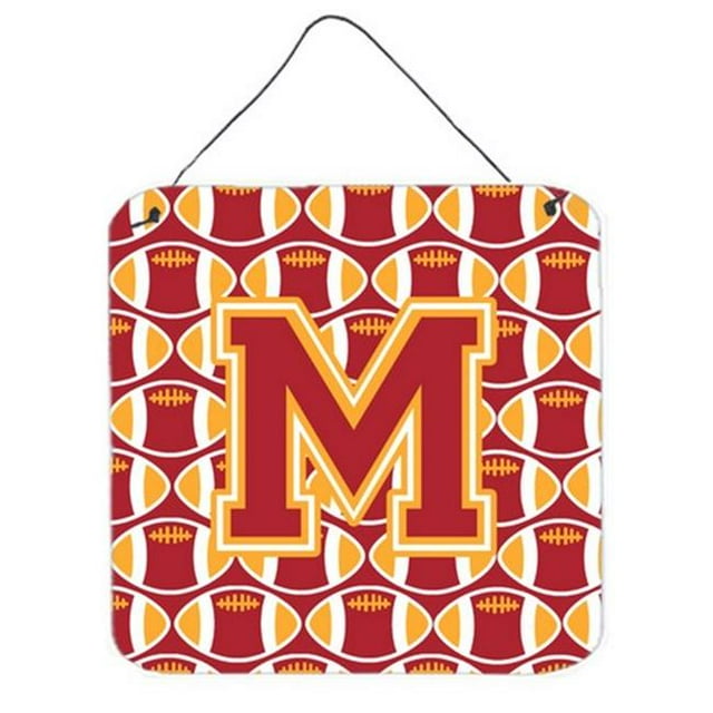 Letter M Football Cardinal & Gold Wall or Door Hanging Prints
