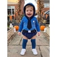 thumbnail image 6 of RUINIXCW Newborn Baby Boy Halloween Police Costume Kids Infant Fall Winter Cosplay Outfit Warm Fleece Sleeveless Hooded Zip Romper Stocking Set, 6 of 10