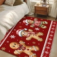 thumbnail image 4 of Gingerbread Christmas Area Rugs 4'x6', Washable Small Throw Rugs for Office Bathroom, Red Golden Snowflake Winter Xmas Indoor Outdoor Rug Non-Slip Low Pile Carpet Runner Reversible Floor Mats, 4 of 8