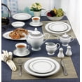 thumbnail image 4 of World Gifts 57 Pieces Porcelain Dinnerware Set - Service for 8, Ashley, Silver Border, 4 of 4