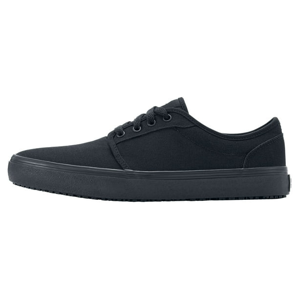 Shoes for Crews Merlin Unisex Black Canvas Sneakers Slip Resistant Restaurant Work Shoes