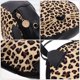 thumbnail image 5 of Bolso tote pequeño, redondo y creativo de PU, bolso de hombro informal, estampado de leopardo, orejas de gato de dibujos animados, monedero para niñas y mujeres (marrón), 5 of 7