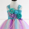 thumbnail image 4 of Mermaid Costume Tutu Jupe Filles Bandeau Taille Haute Robe en Tulle pour Fête, 4 of 5
