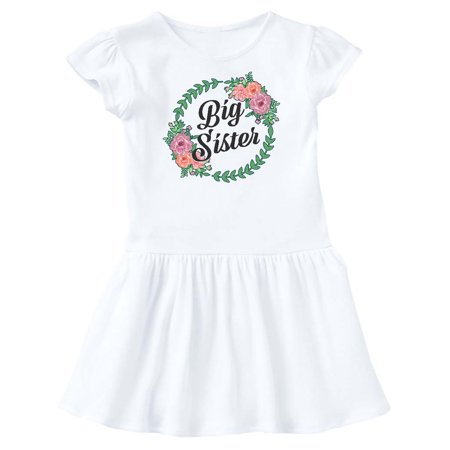 

Inktastic Big Sister with Flower Circle Gift Toddler Girl Dress