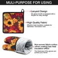 thumbnail image 7 of Red Leaf Sunflower Pattern Kitchen Oven Mitt and Pot Holder Sets 2 Pcs for Baking, Cooking and Grilling, Heat Resistant Up To 392 °F, 7 of 7