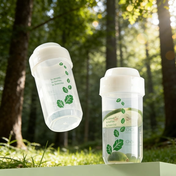Plastic Protein Shaker Cup 250ml Clear White Graduated Bottle With Leakproof Lid For Fitness Gym 1 Count
