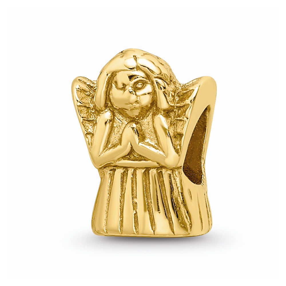 Sterling Silver 14k Gold-plated Reflections Praying Angel Bead 