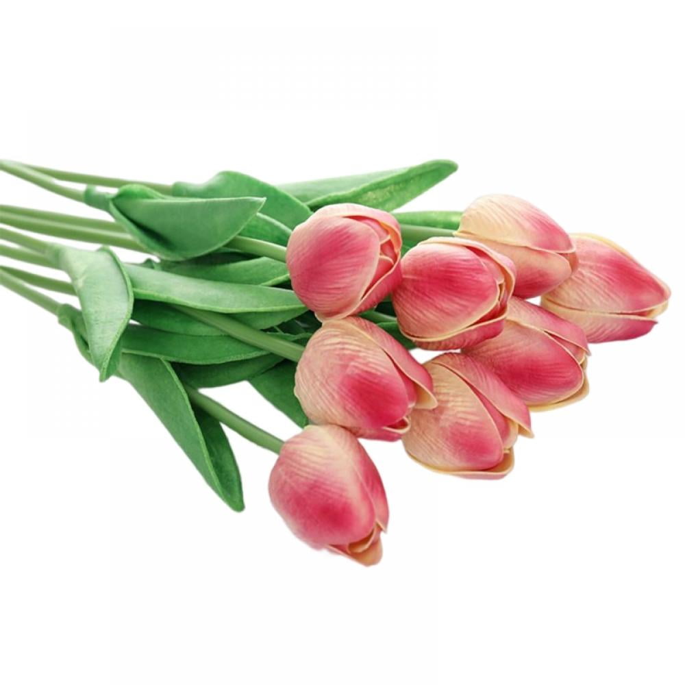Aosijia 10Pcs Tulips Artificial Tulips Fake Flowers for Spring Decor