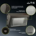 thumbnail image 3 of Green Watt 50W LED Wall Pack Light, 5,000 Lumens, 5000K Daylight, Dusk-to-Dawn Photocell, Outdoor Security Lighting, ETL Listed, 3 of 7