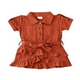 thumbnail image 1 of EIMELI Robe d'Été à Manches Courtes pour Bébé Fille Robe de Soirée à Volants, 1 of 5