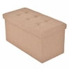 Goplus Folding Rect Ottoman Bench Storage Stool Box Footrest Furniture Decor Beige