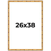 26x38 Frame Gold Bamboo Solid Wood Picture Frame | 1 Inch Moulding Width | Interior Frame Depth