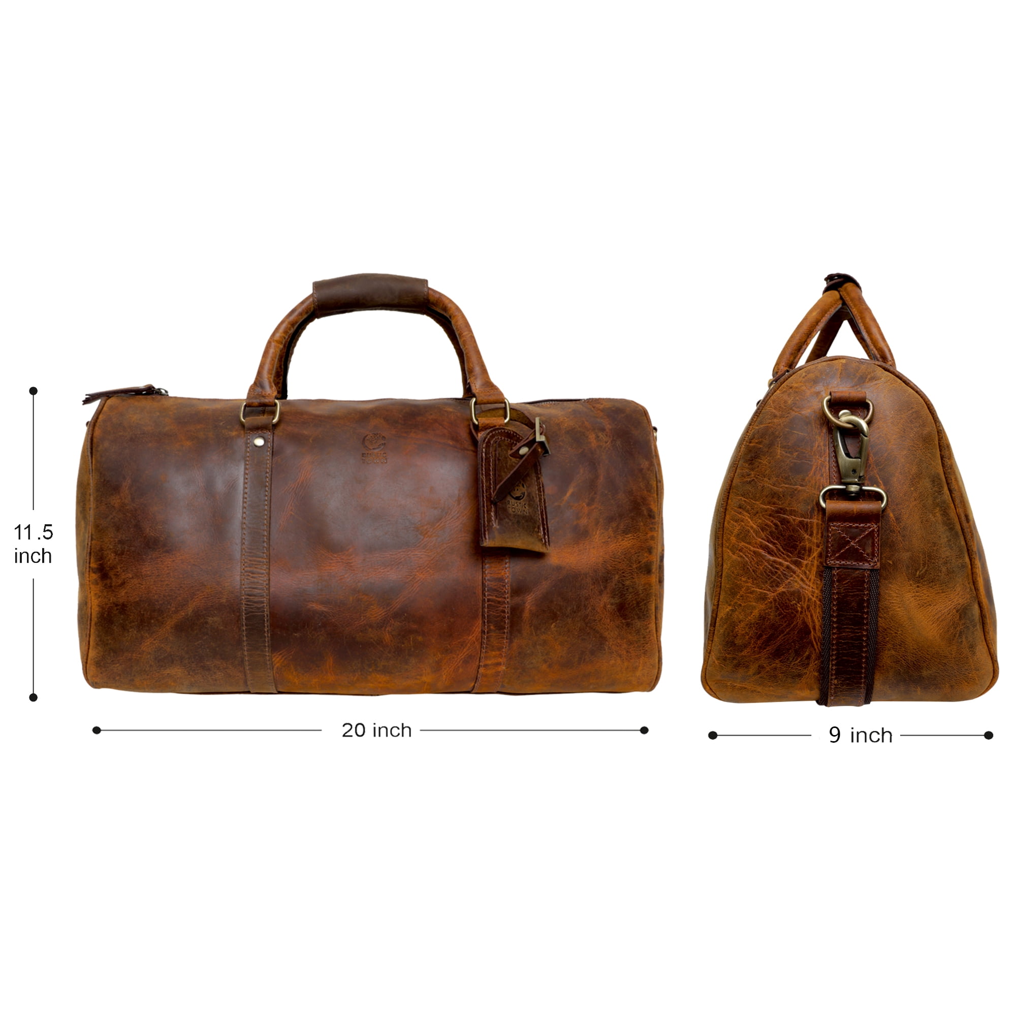 rustic town leather duffle bag