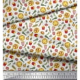 thumbnail image 2 of Soimoi Velvet Fabric Vegetable,Burger & Pizza Food Printed Fabric 1 Yard 58 Inch Wide, 2 of 3