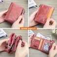 thumbnail image 4 of Contact's Soft Leather Wallet for Women Small Bifold Coin Purse Double Zipper Card Holder with RFID Blocking (Rose Tan), 4 of 8