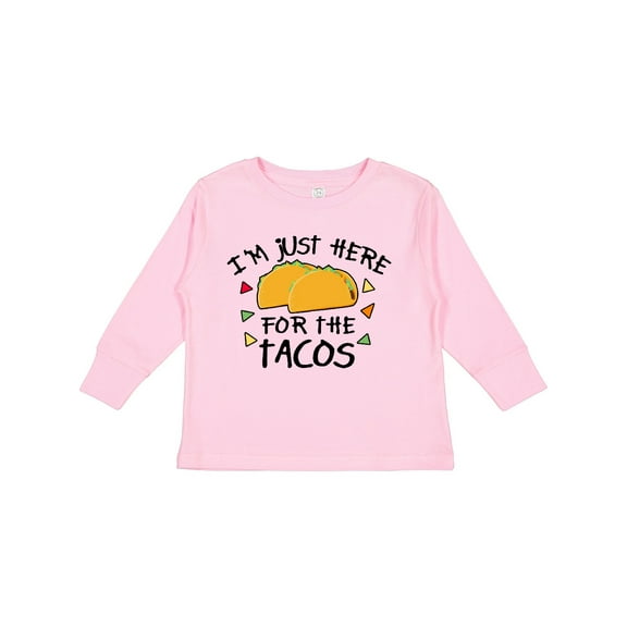 Inktastic I'm Just Here for the Tacos Cinco De Mayo Boys or Girls Long Sleeve Toddler T-Shirt