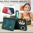 thumbnail image 4 of Phone Case for Samsung Galaxy A13 4G Wallet Cover with Tempered Glass Screen Protector and Ring Stand Credit Card Holder Slot Leather Cell A 13 LTE 2022 13A SM-A135U Women Girls Green, 4 of 7
